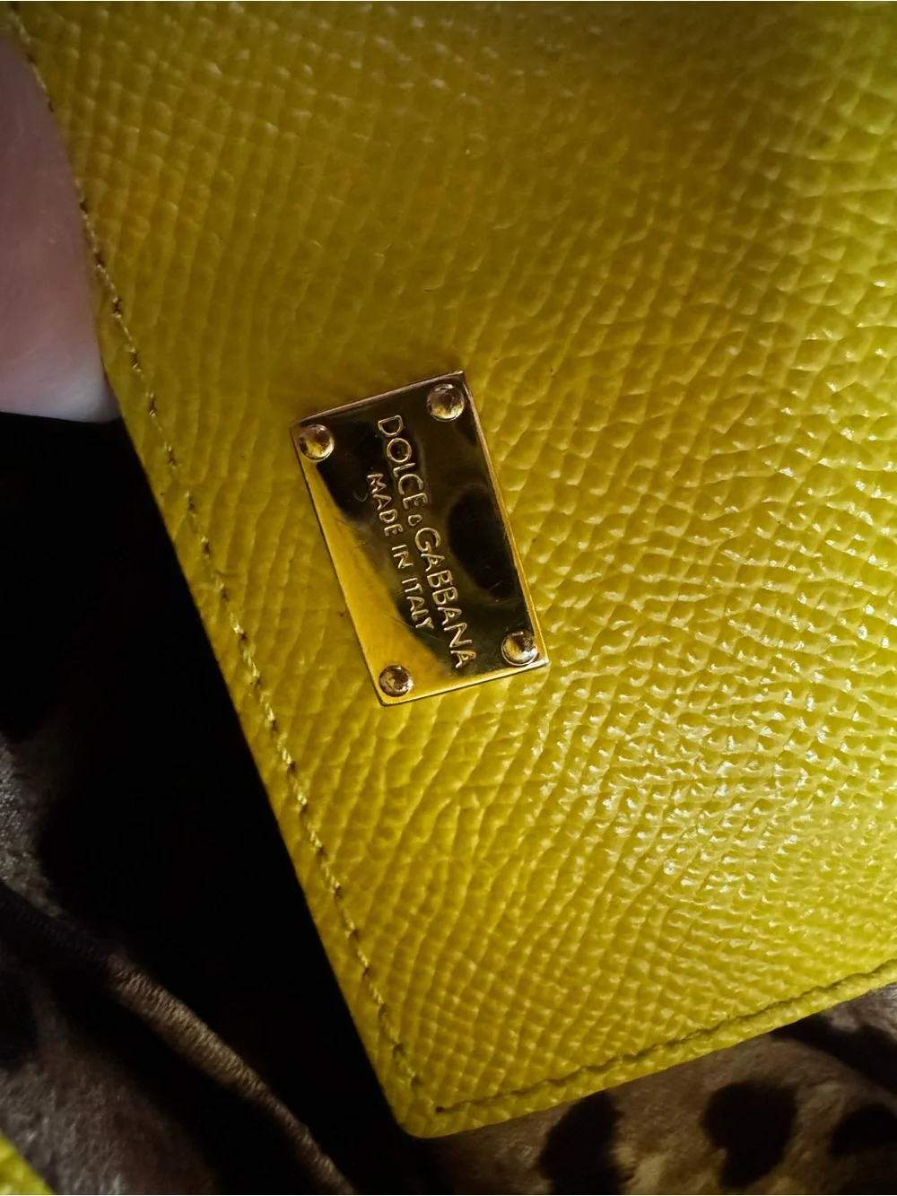 Dolce & Gabbana Yellow Leather Crossbody Shoulder Bag - Designer Style